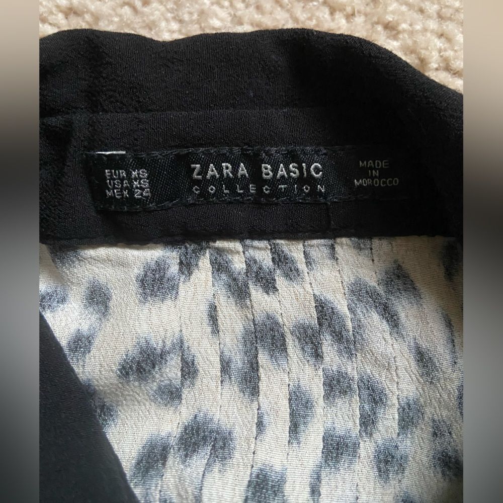Brand Zara Leopard Print Blouse with Contrast Tie - Picture 3 of 3